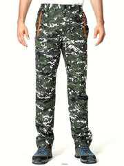 Men's Camo Zipper Pocket Pants Thermal Windproof Waterproof Trousers