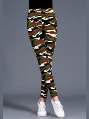 Women's Camo Print High Stretch Fitness Leggings