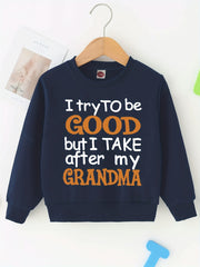 BOYS HOODED SWEATSHIRT WITH LETTER PRINT