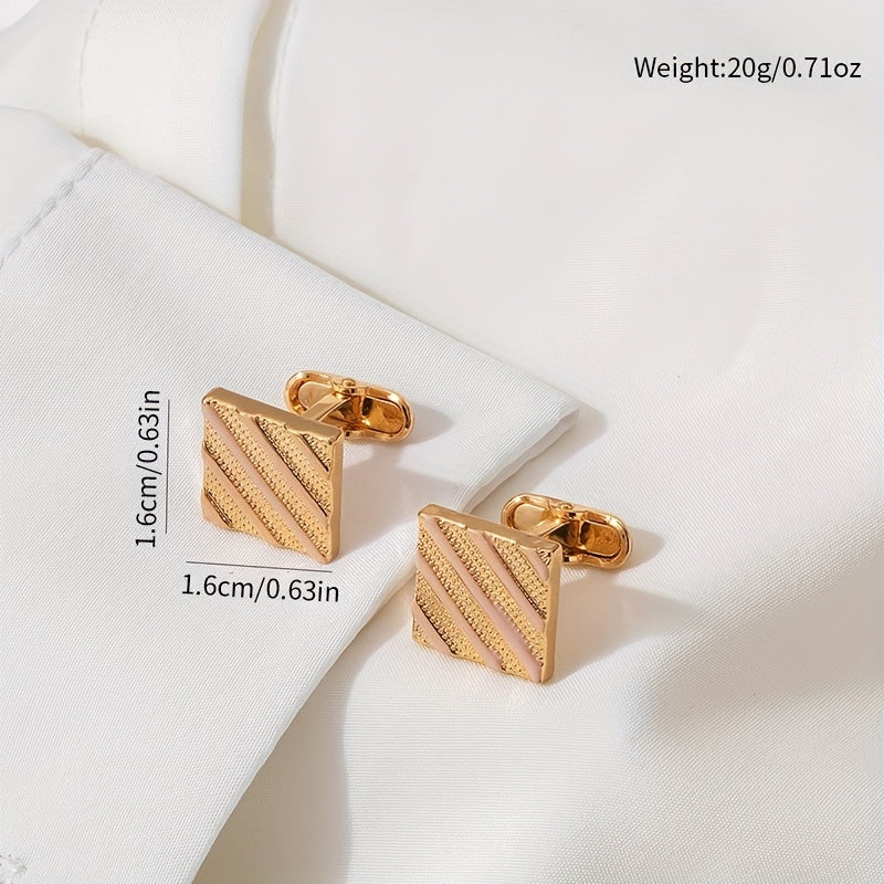 Square Striped Cufflinks for Men's French Shirt