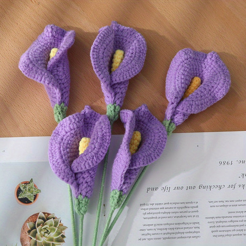 Creative Crochet Wool Eternal Calla Lily Flower Handicraft Gift