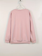 Women's Plus Floral Print Crew Neck Fleece Top & Joggers Set