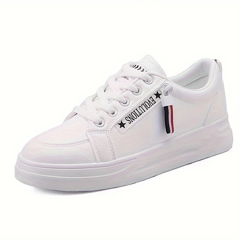 Women's Side Zipper Sneakers Casual Lace Up Outdoor Shoes