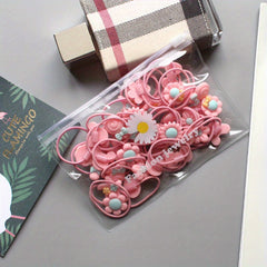 20pcs Girls Flower Hat Starfish Bow Bunny Hair Tie Hair Bands Ponytail Holders