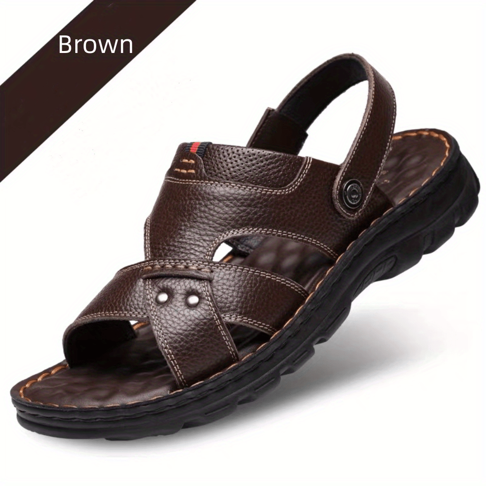 Men's Vintage Slip On Slide Sandals PU Leather Shoes