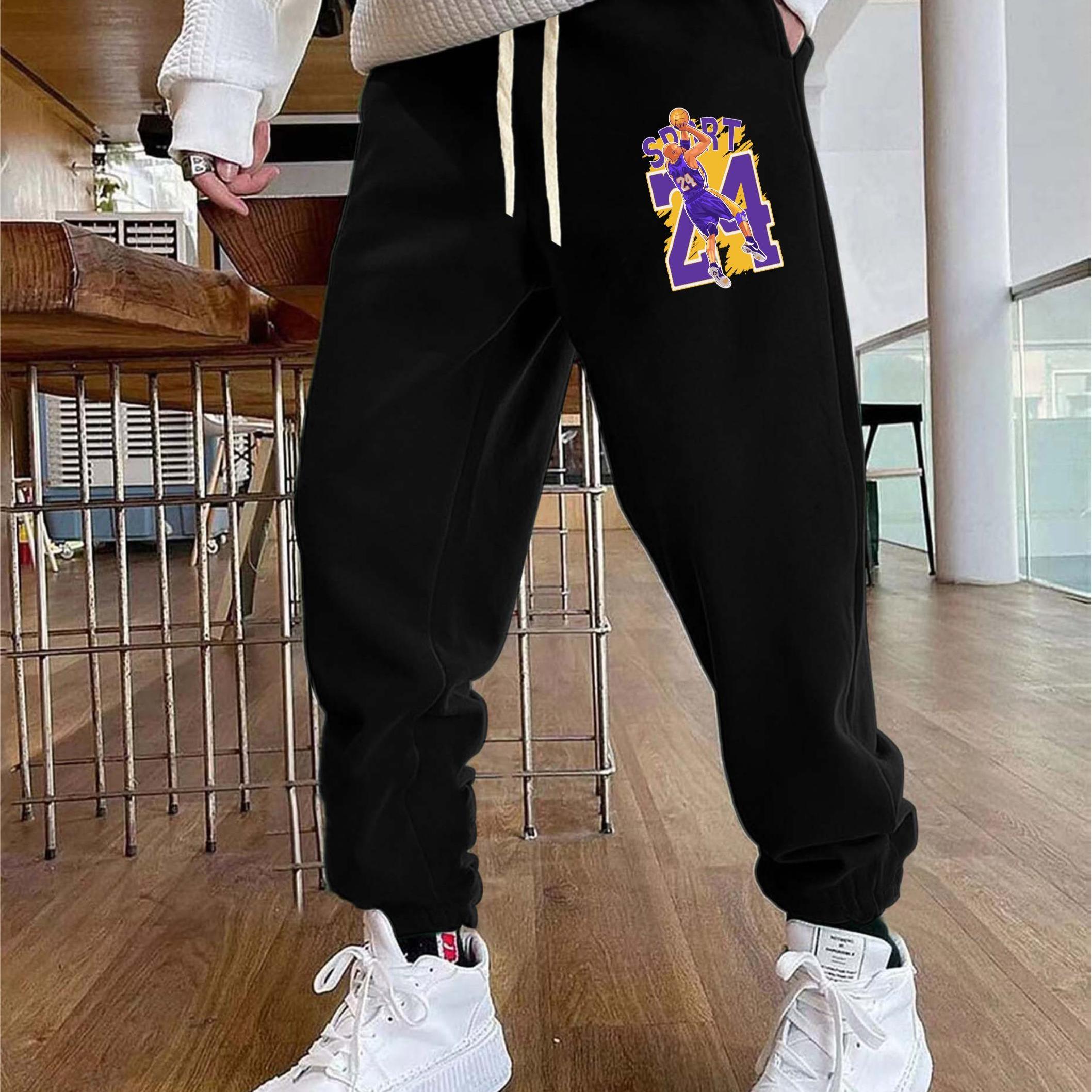 Men's Basketball Player Pattern Joggers Casual Loose Fit Sweatpants