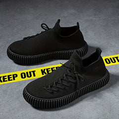 Men's Breathable Lace-Up Running Sneaker Sock Shoes