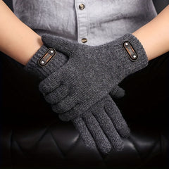 Men's Winter Touchscreen Knit Gloves for Outdoor Activities
