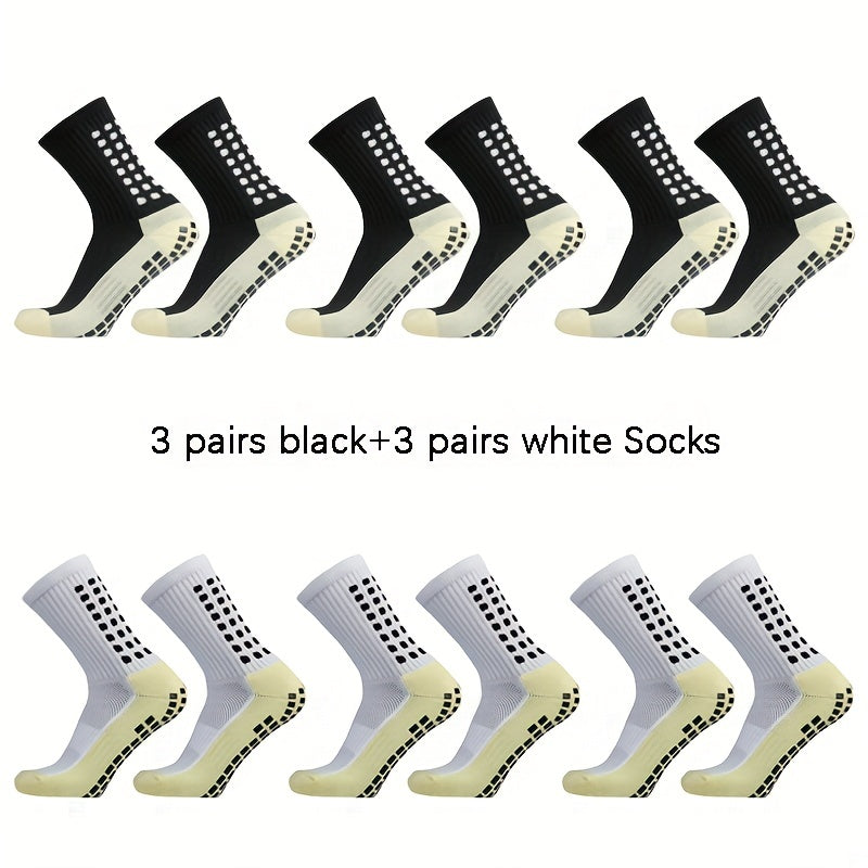 6 Pairs Dispensing Non slip Football Socks Breathable Mid tube Socks