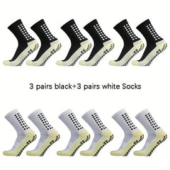 6 Pairs Dispensing Non slip Football Socks Breathable Mid tube Socks