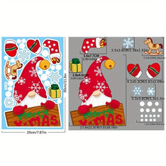 9pcs Christmas Window Decorations Snowman Elk Electrostatic Stickers