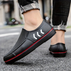 Men's Waterproof Slip On Low Top Rain Boots for Outdoor Activities