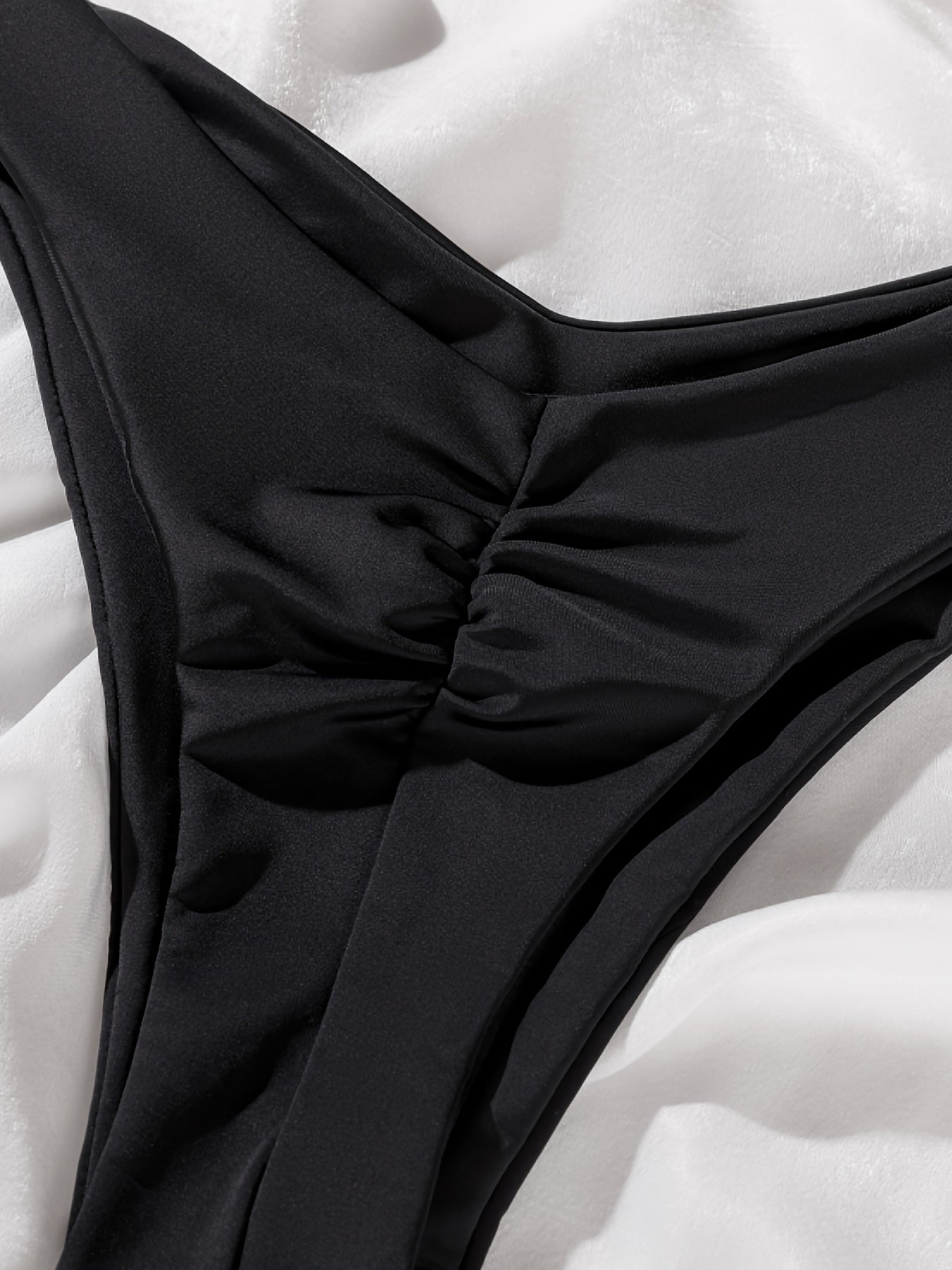 Ruched Cheeky Bikini Bottoms High Stretch Swim Briefs