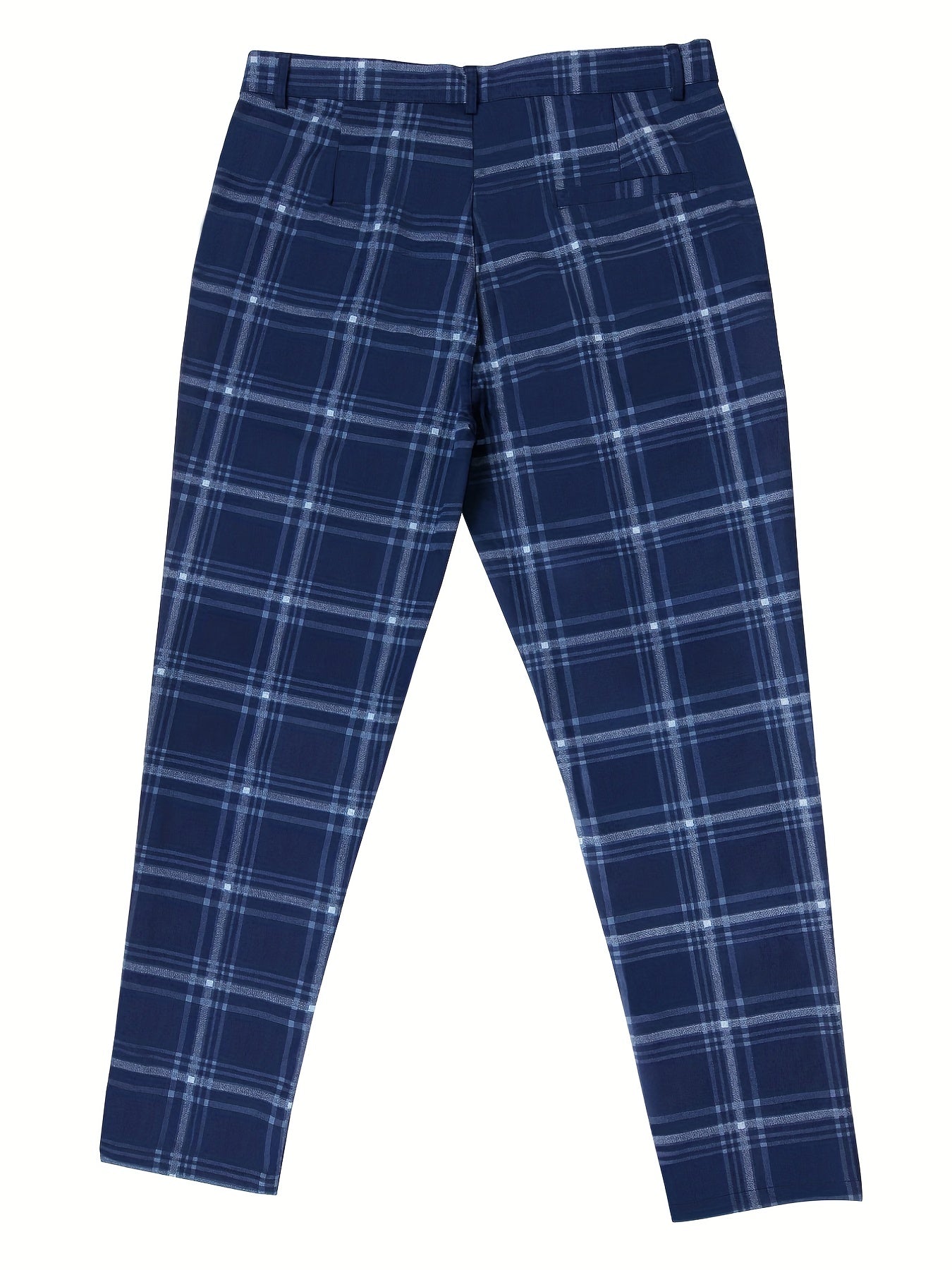 Vintage Style Plaid Slacks Men s Casual Slightly Stretch Pants