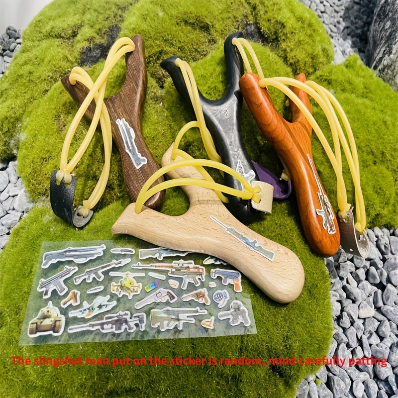 Wooden Slingshot Toy for Outdoor Play with Rubber Band