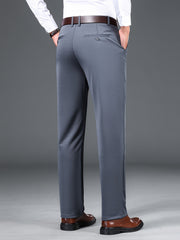 Men's Solid Stretchy Dress Pants for Business Wedding Party