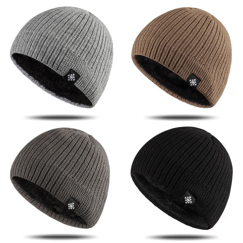Autumn Winter Fleece Thermal Knitted Hat