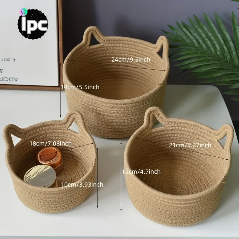 Cat's Ears Steamed Bread Storage Basket - Home & Office Decoration