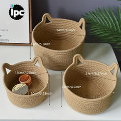 Cat's Ears Steamed Bread Storage Basket - Home & Office Decoration