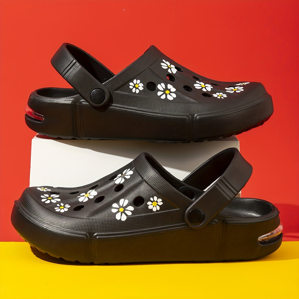 Women's Flower Pattern Summer Clogs Hole Slippers