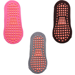 3 Pairs Multicolor Yoga Socks Non Slip Sporty Ankle Socks Gripper Socks