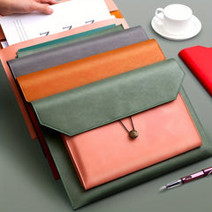 Business Faux Leather A4 File Bag Durable Extra Thick File Bag