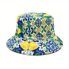 Retro Print Bucket Hat Male Spring Summer Casual Sunshade Hat