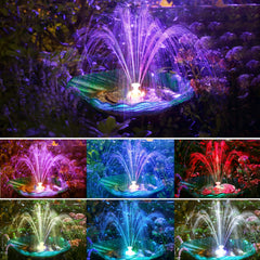 5W LED Solar Fountain Pump with LED Light for Birdbaths & Garden Decor