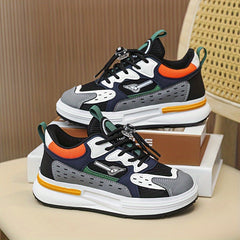 Boy's Chunky Lace Up Soft Sole Sneakers for Outdoor Activities