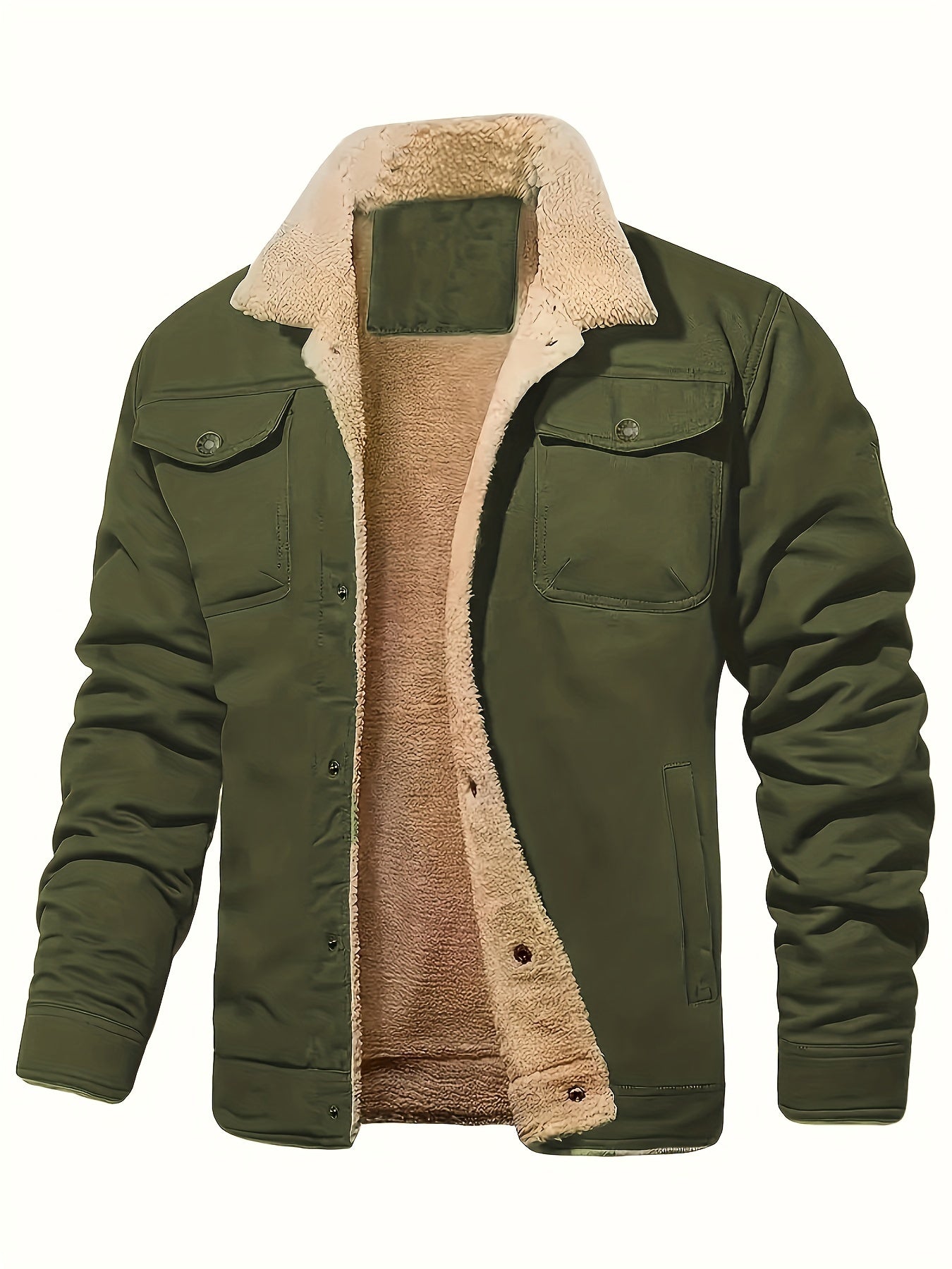 Classic Lapel Collar Winter Coat for Men