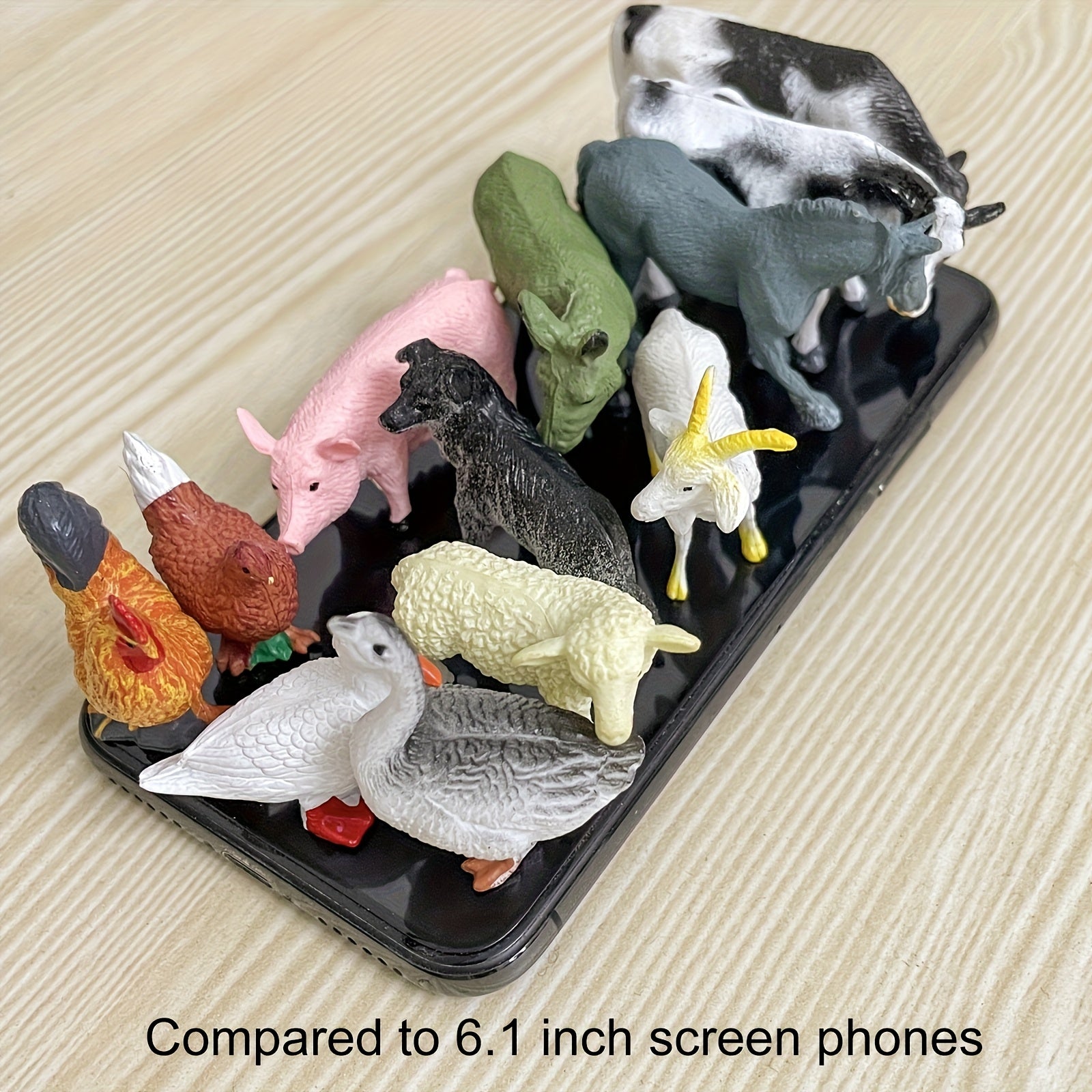12pcs Mini Farm Animal Plastic Toys, Lifelike Farm Animal Figurines for Garden