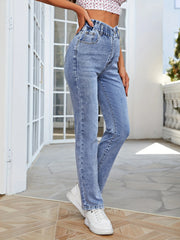 High Rise Vintage Slim Fit Jeans With Pockets