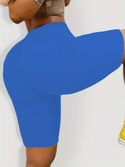 High Rise Stretchy Skinny Biker Shorts