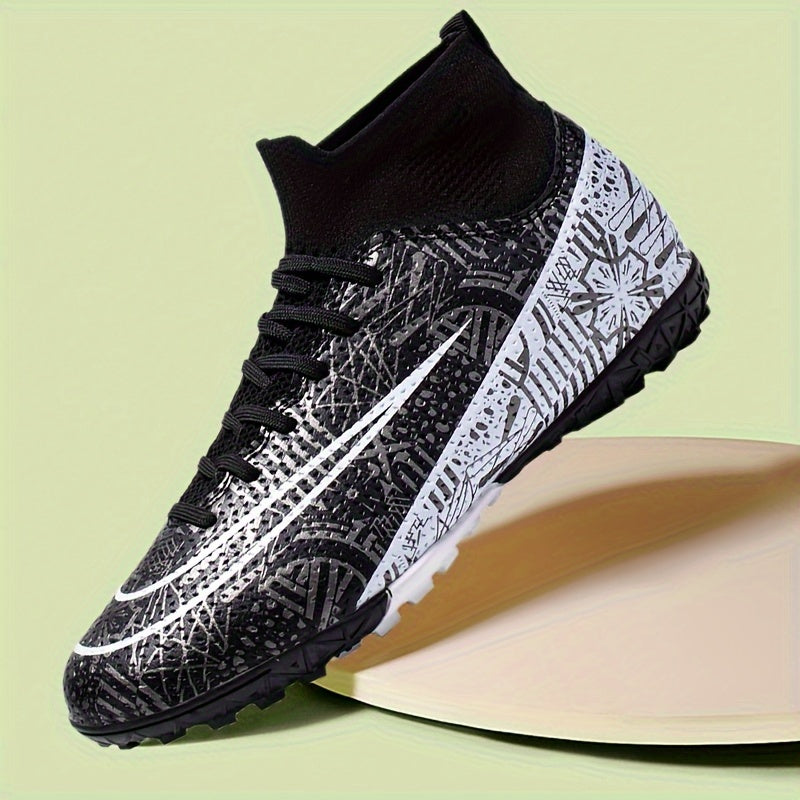 Men's High Top Turf Football Boots Outdoor Anti-skid TF Soccer Cleats