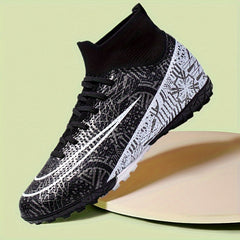 Men's High Top Turf Football Boots Outdoor Anti-skid TF Soccer Cleats