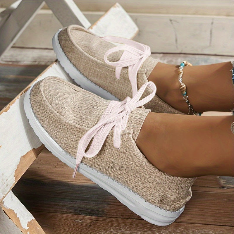 Women's Lightweight Canvas Lace-Up Sneakers