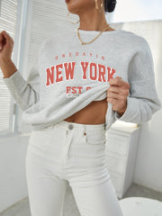 Women's Letter Print Sweatshirt Casual Long Sleeve