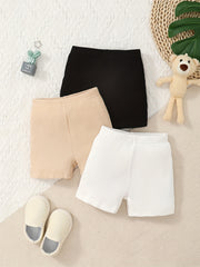 3pcs Baby Knit Shorts Set Comfy Casual Clothes