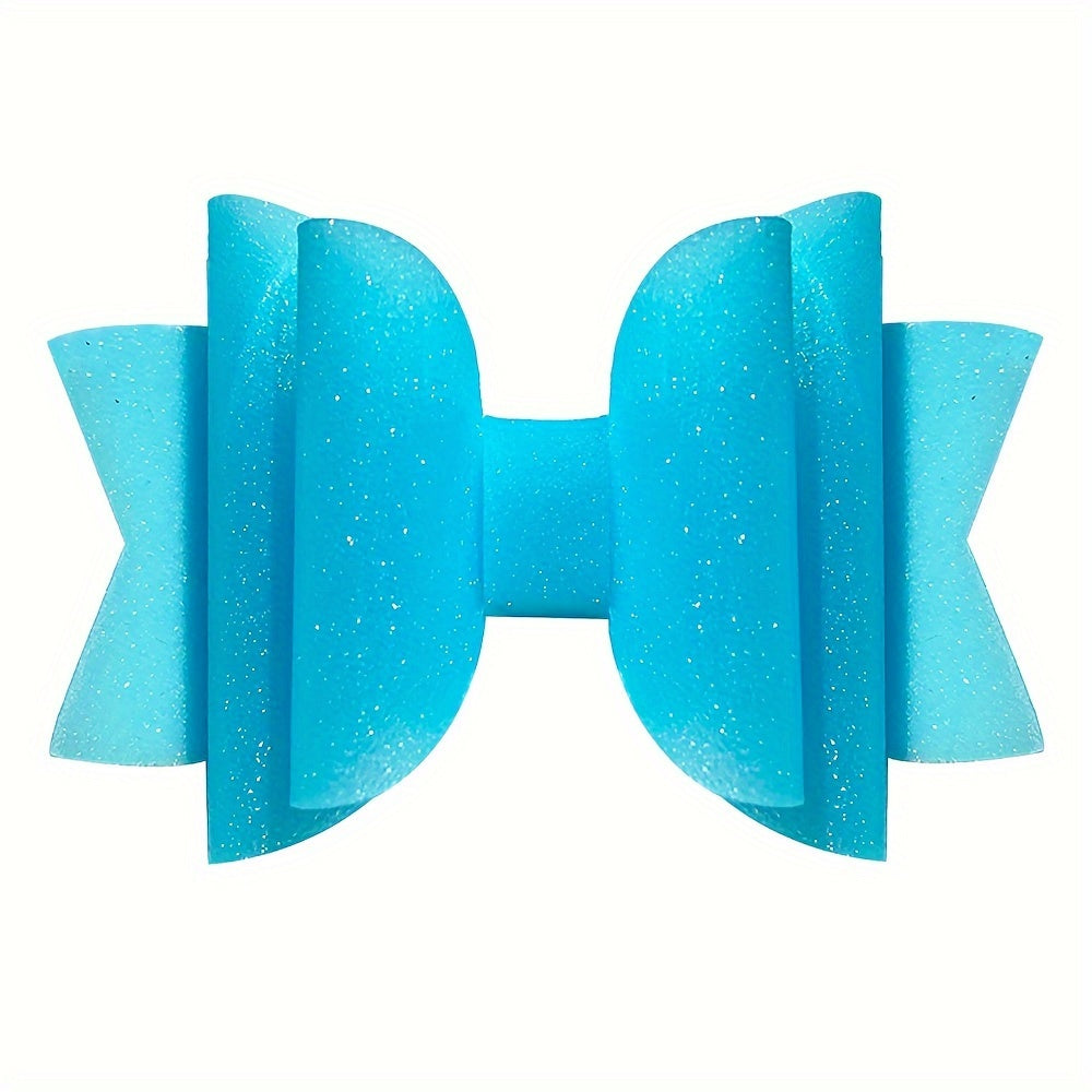 Girls Colorful Waterproof Hair Bow Clip Hairpin Headdress