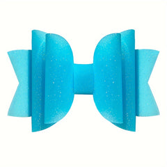 Girls Colorful Waterproof Hair Bow Clip Hairpin Headdress