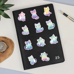 53pcs Cartoon Starry Sky Cats Funny Stickers Waterproof Vinyl Stickers