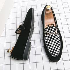 Men's Plaid Bit Loafer Shoes Casual Dress Shoes