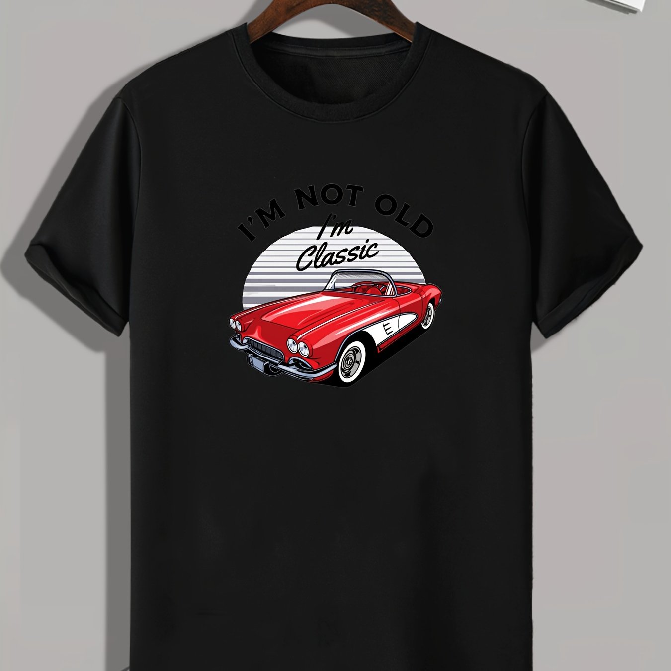 Classic Car Print Men's Graphic T-shirt for Summer