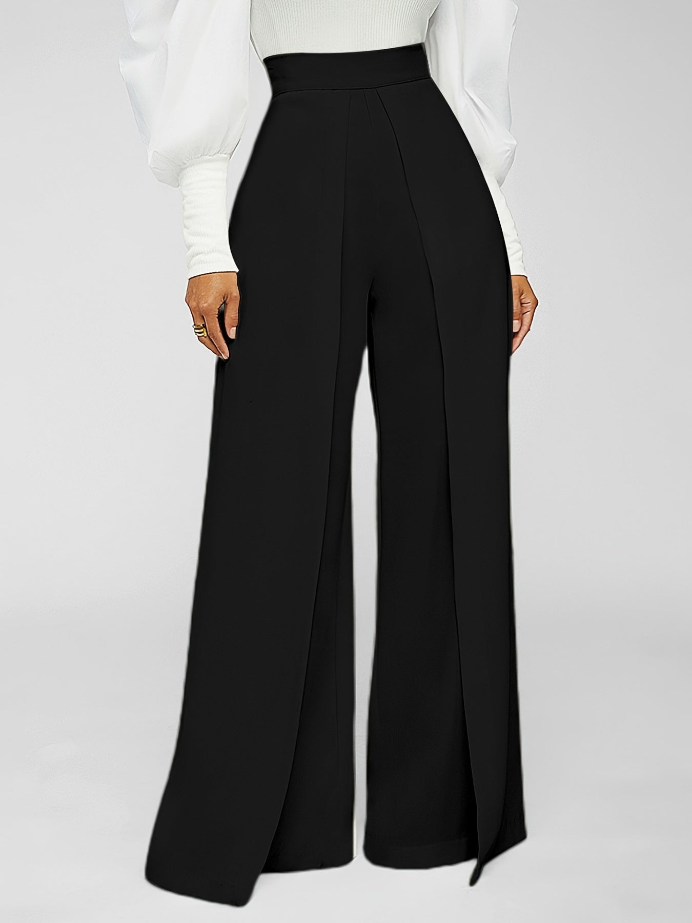 Flared Leg High Waist Pants Loose Casual Women's Clothing