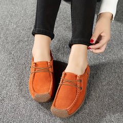 Women's Comfy Lace Up Soft Sole Micro Suede Flat Shoes