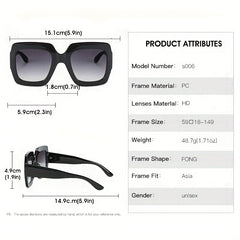 Large Block Sunglasses Funny Gradient Glasses UV400