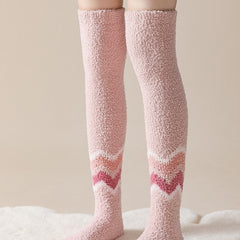 Thick Coral Fleece Thigh High Socks Women Winter Warm Long Stockings