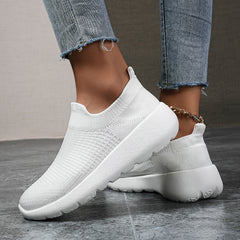 Knit Slip On Sneakers Breathable Walking Shoes