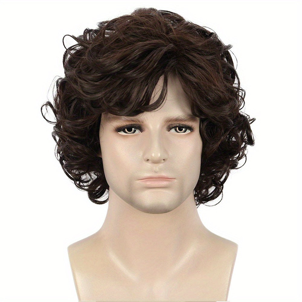 Men's Short Curly Fluffy Wig for Halloween Party
