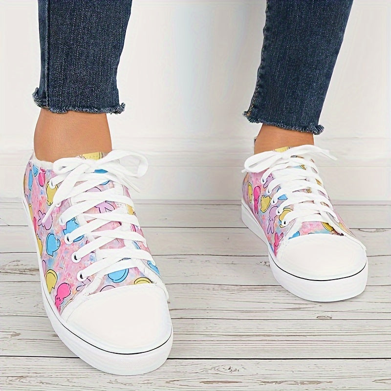 Women's Bunny Print Low Cut Sneakers